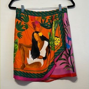 Farm Rio Silk Wrap Skirt